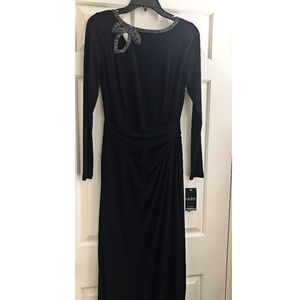 Long ralph lauren navy fitted sexy dress